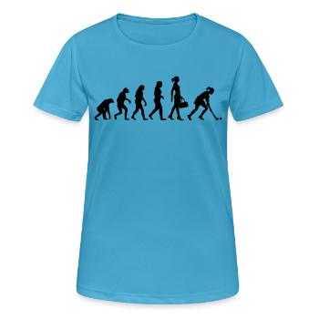 Evolution Hockey Frauen Hockeyspielerin - Frauen T-Shirt atmungsaktiv - Saphirblau - Vorne - AI Model Female 172 dark (172cm)