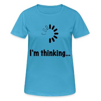 I'm thinking. - Women's Breathable T-Shirt - sapphire blue - Front - AI Model Female 172 dark (172cm)