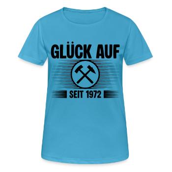 Glueck auf seit 1972 - Frauen T-Shirt atmungsaktiv - Saphirblau - Vorne - AI Model Female 172 dark (172cm)