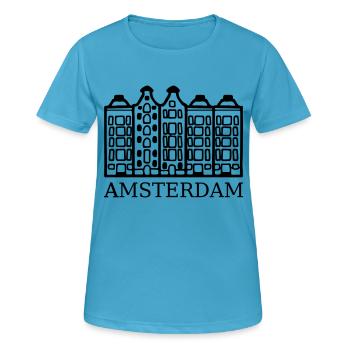 Amsterdam - T-shirt respirant Femme - bleu saphir - Devant - AI Model Female 172 dark (172cm)
