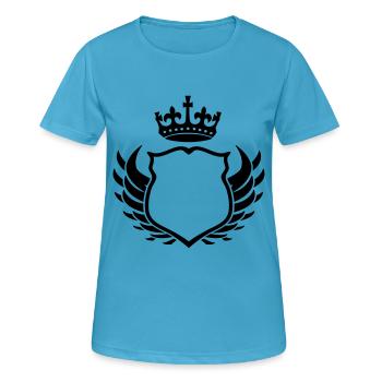 wappen - Frauen T-Shirt atmungsaktiv - Saphirblau - Vorne - AI Model Female 172 dark (172cm)