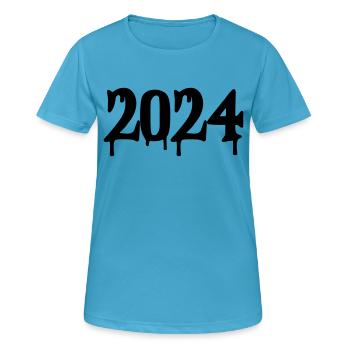 2024 - Women's Breathable T-Shirt - sapphire blue - Front - AI Model Female 172 dark (172cm)