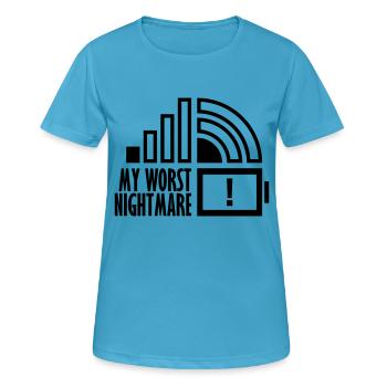 Knapp mon pire cauchemar - T-shirt respirant Femme - bleu saphir - Devant - AI Model Female 172 dark (172cm)