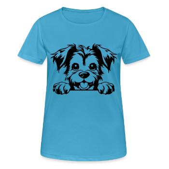 Terrier - Frauen T-Shirt atmungsaktiv - Saphirblau - Vorne - AI Model Female 172 dark (172cm)