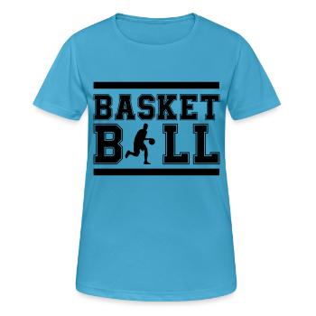 basket-ball - T-shirt respirant Femme - bleu saphir - Devant - AI Model Female 172 dark (172cm)