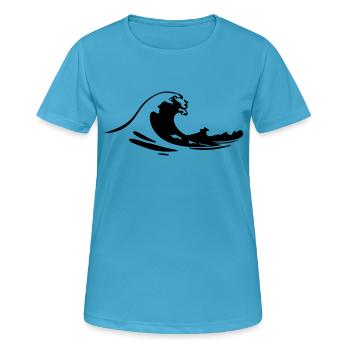 surfen - Frauen T-Shirt atmungsaktiv - Saphirblau - Vorne - AI Model Female 172 dark (172cm)