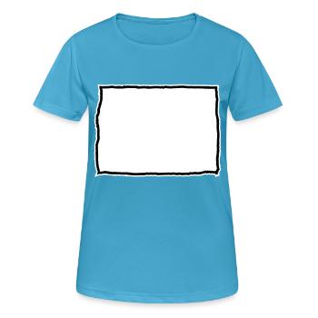 Namensschild in Tabellenformat - Frauen T-Shirt atmungsaktiv - Saphirblau - Vorne - AI Model Female 172 dark (172cm)