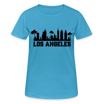 los angeles - Frauen T-Shirt atmungsaktiv - Saphirblau - Vorne - AI Model Female 172 dark (172cm)