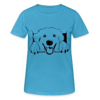 Pyrenean Mountain Dog - Women's Breathable T-Shirt - sapphire blue - Front - AI Model Female 172 dark (172cm)