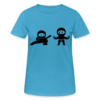 ninjas comic - Frauen T-Shirt atmungsaktiv - Saphirblau - Vorne - AI Model Female 172 dark (172cm)