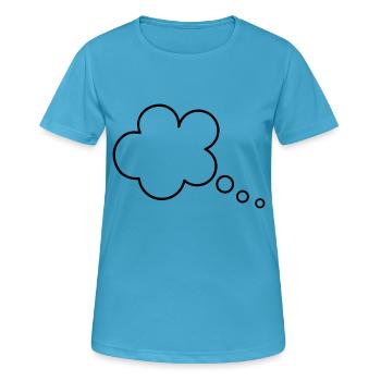Bulle de pensée Pensée Motif Clipart modèle - T-shirt respirant Femme - bleu saphir - Devant - AI Model Female 172 dark (172cm)