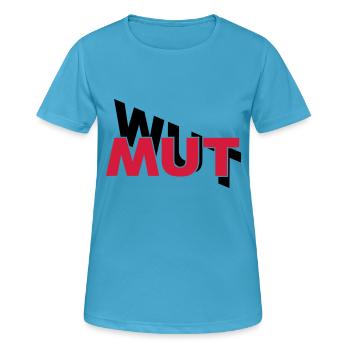Mut hilft gegen Wut - Frauen T-Shirt atmungsaktiv - Saphirblau - Vorne - AI Model Female 172 dark (172cm)
