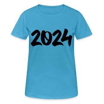 2024 - Women's Breathable T-Shirt - sapphire blue - Front - AI Model Female 172 dark (172cm)