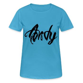 andy - Frauen T-Shirt atmungsaktiv - Saphirblau - Vorne - AI Model Female 172 dark (172cm)