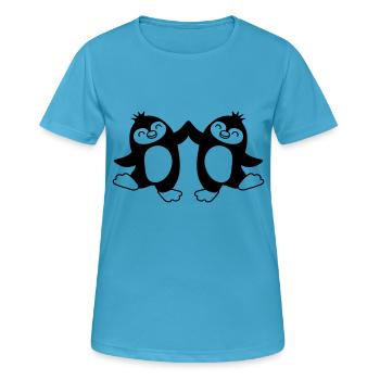Bienvenue Penguins High Five - T-shirt respirant Femme - bleu saphir - Devant - AI Model Female 172 dark (172cm)
