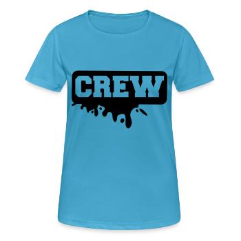 équipage - T-shirt respirant Femme - bleu saphir - Devant - AI Model Female 172 dark (172cm)
