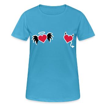 Heart angel devil - Women's Breathable T-Shirt - sapphire blue - Front - AI Model Female 172 dark (172cm)