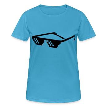 Lunettes de soleil - T-shirt respirant Femme - bleu saphir - Devant - AI Model Female 172 dark (172cm)