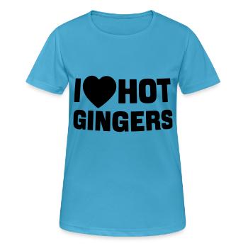 Ich liebe Ingwer - Frauen T-Shirt atmungsaktiv - Saphirblau - Vorne - AI Model Female 172 dark (172cm)