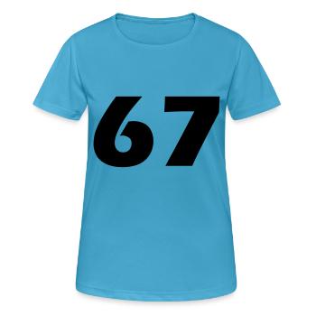 67 - Women's Breathable T-Shirt - sapphire blue - Front - AI Model Female 172 dark (172cm)