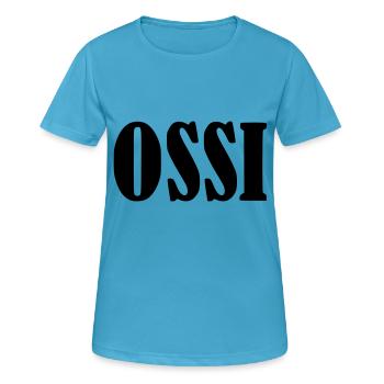 Ossi Ostdeutschland DDR Ostdeutscher - Frauen T-Shirt atmungsaktiv - Saphirblau - Vorne - AI Model Female 172 dark (172cm)