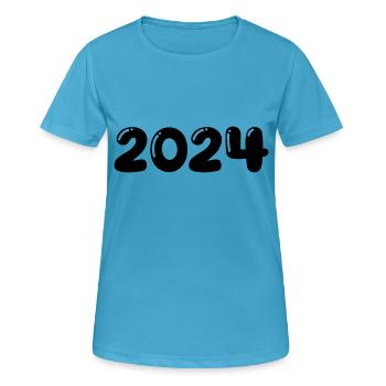 2024 - Women's Breathable T-Shirt - sapphire blue - Front - AI Model Female 172 dark (172cm)