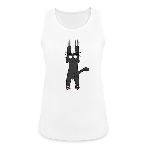 Süße schwarze Katze hält sich fest - Frauen Tank Top atmungsaktiv