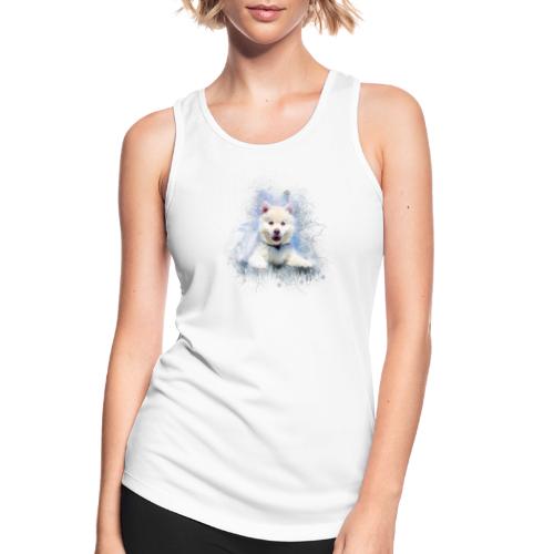Siberian Husky White Lindo Cachorro -por- Wyll-Fryd - Camiseta de tirantes transpirable mujer