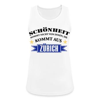 Beauty from Zurich - Women's Breathable Tank Top - white - Front - Zoe (177cm)
