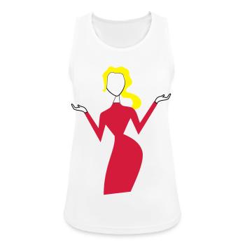 frau - Frauen Tank Top atmungsaktiv - Weiß - Vorne - Zoe (177cm)