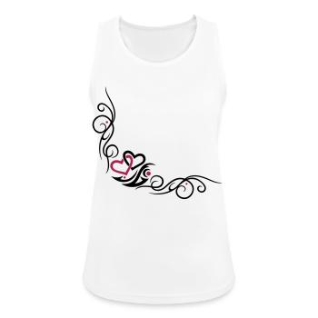 Deux coeurs avec l'ornement tribal de tatouage. - Débardeur respirant Femme - blanc - Devant - Zoe (177cm)