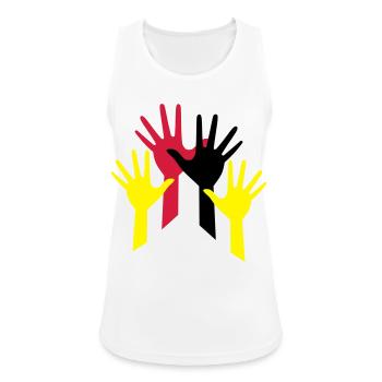 haende - Frauen Tank Top atmungsaktiv - Weiß - Vorne - Zoe (177cm)