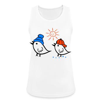 Sparrow, Sun, Spring - Women's Breathable Tank Top - white - Front - Zoe (177cm)
