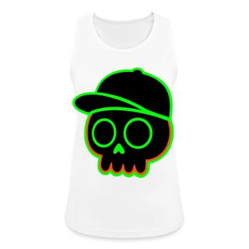 Neon Schädel Cap - Frauen Tank Top atmungsaktiv - Weiß - Vorne - Zoe (177cm)