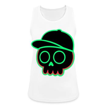 Neon Skull Cap - Women's Breathable Tank Top - white - Front - Zoe (177cm)