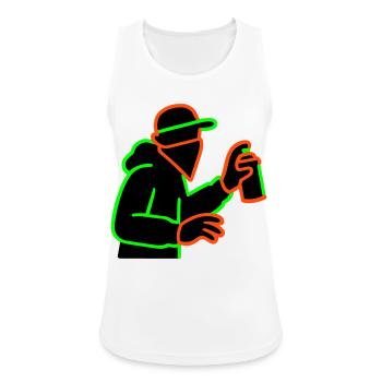 Neon Graffiti Sprayer Silhouette - Frauen Tank Top atmungsaktiv - Weiß - Vorne - Zoe (177cm)
