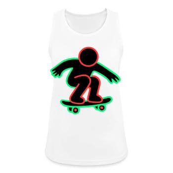 Neon Skateboarder Line Art - Women's Breathable Tank Top - white - Front - Zoe (177cm)