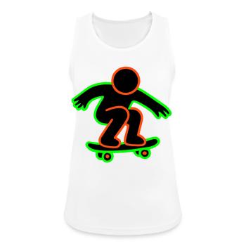 Neon Skateboarder Linienkunst - Frauen Tank Top atmungsaktiv - Weiß - Vorne - Zoe (177cm)