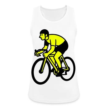 Neon Wheel Silhouette Cyclist - Women's Breathable Tank Top - white - Front - Zoe (177cm)