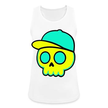 Neon Schädel Cap Streetwear - Frauen Tank Top atmungsaktiv - Weiß - Vorne - Zoe (177cm)