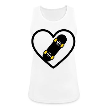 Skateboard Coeur Sport Street Passion - Débardeur respirant Femme - blanc - Devant - Zoe (177cm)