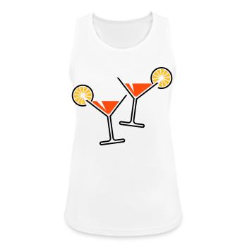 2 Cocktail Glasses / Cocktail / Martini + (Orange) - Women's Breathable Tank Top - white - Front - Zoe (177cm)
