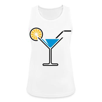 Cocktail / Cocktailglas / Martini + (Hellblau) - Frauen Tank Top atmungsaktiv - Weiß - Vorne - Zoe (177cm)