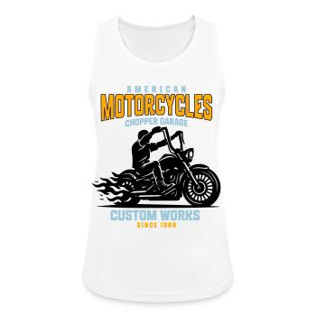 American Motorcycles Chopper Garage - Women's Breathable Tank Top - white - Front - Zoe (177cm)