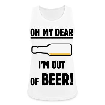 Oh mon cher – je n’ai plus de bière ! (Ale Lager / POS 3C) - Débardeur respirant Femme - blanc - Devant - Zoe (177cm)
