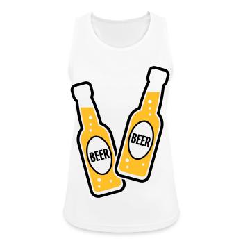 2 Toasting Beer Bottles (Beery / POS 2C) - Women's Breathable Tank Top - white - Front - Zoe (177cm)
