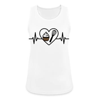 Patisserie Heart Whisk Dessert Sweet - Women's Breathable Tank Top - white - Front - Zoe (177cm)