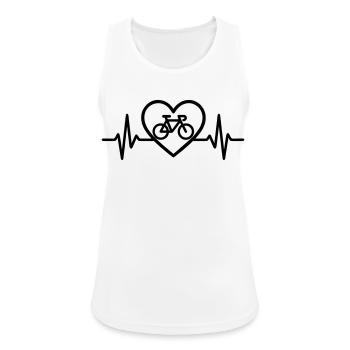 Cyclisme cardiaque – Passion pour le cyclisme - Débardeur respirant Femme - blanc - Devant - Zoe (177cm)