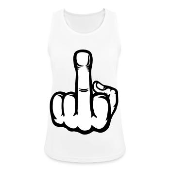 Middle Finger Hand Icon - Women's Breathable Tank Top - white - Front - Zoe (177cm)