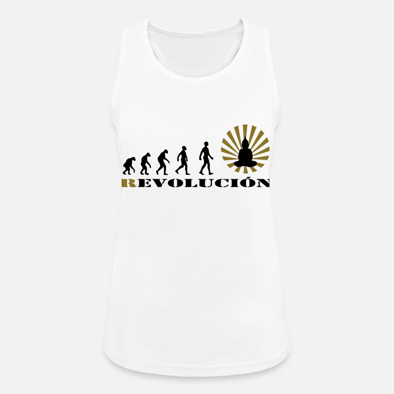 Darwin, evolution, revolution, enlightened, Buddha - Women's Breathable Tank Top - white